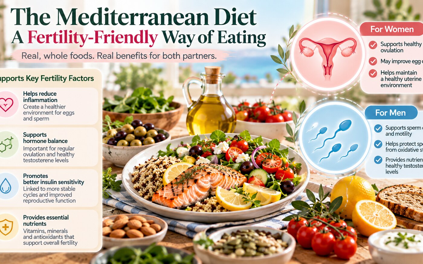 The Mediterranean Diet and Fertility: What Couples Should Know infographic